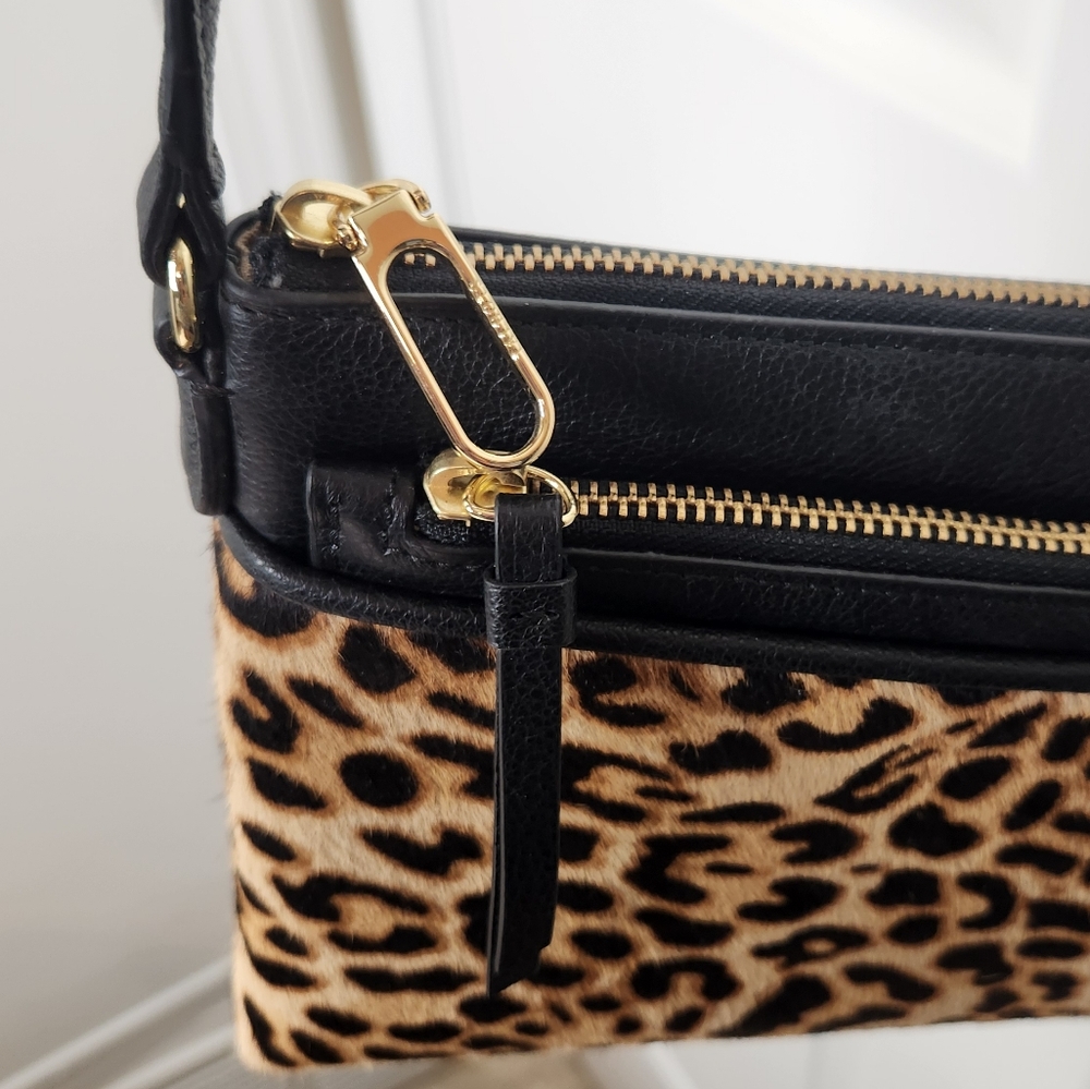 Talbots Calf Hair Cheetah Animal Print Crossbody NWT - Picture 6 of 13